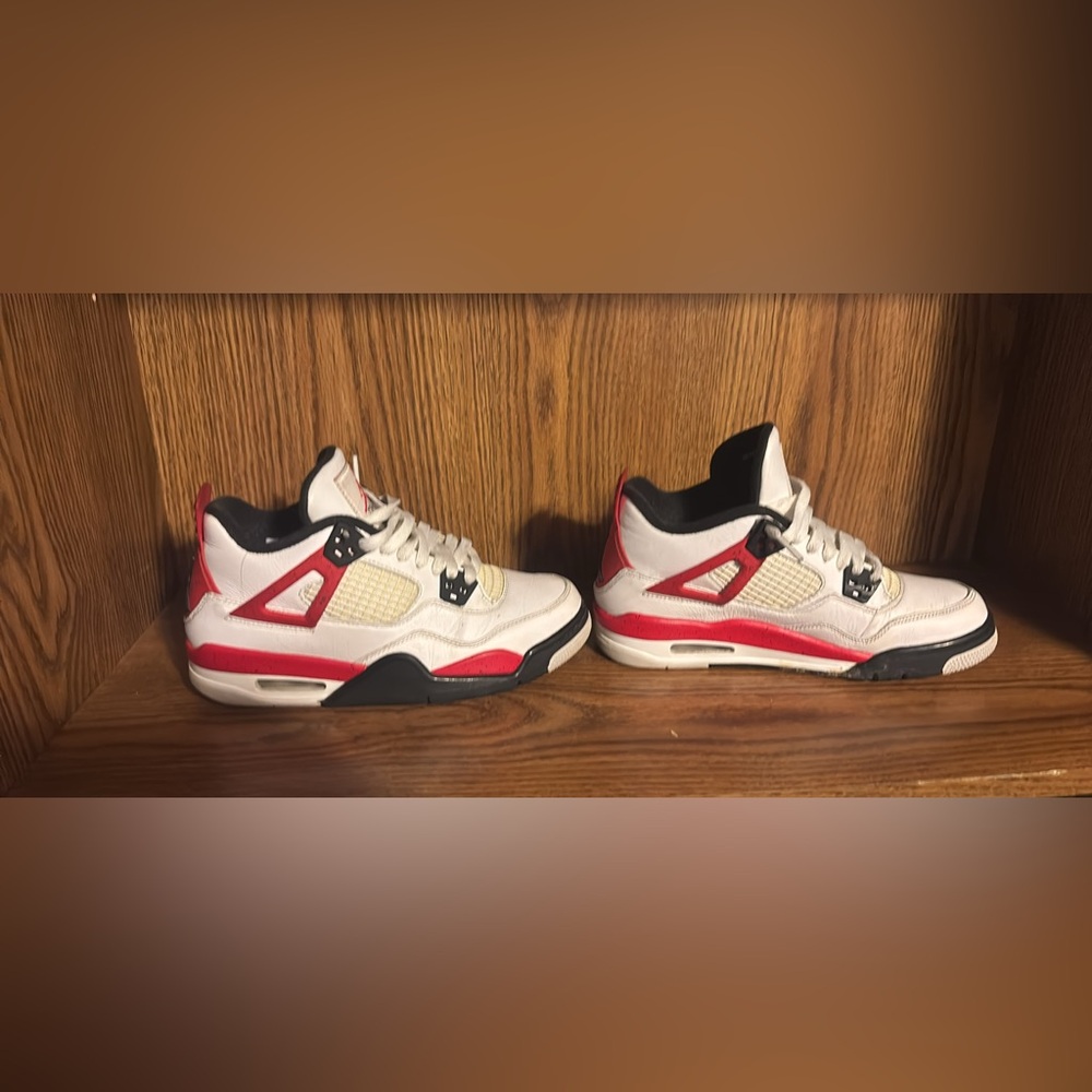 Jordan White and Red Sneakers